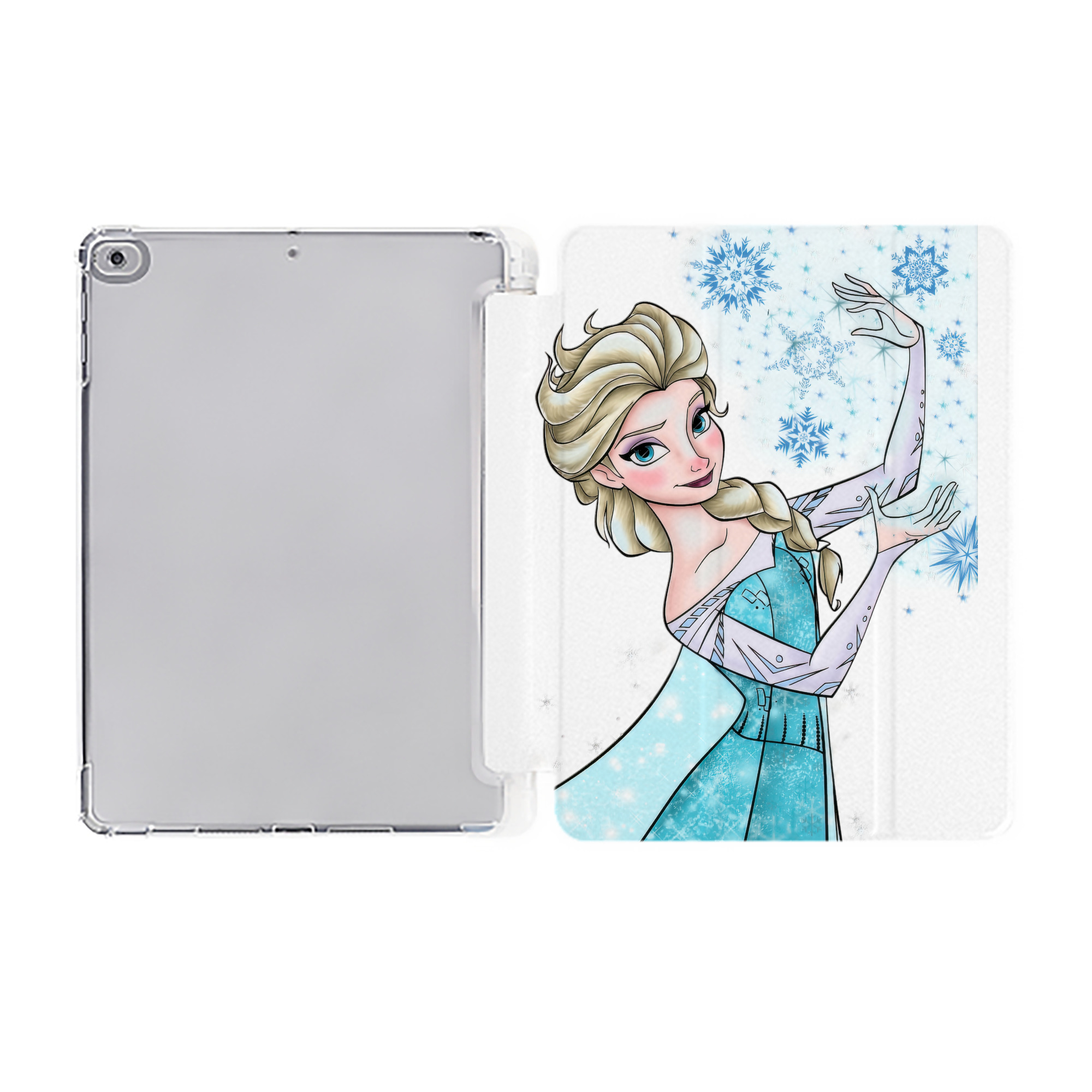 （画像用） アナと雪の女王 アンナ エルサ Frozen Anna Elsa IPad ケース ペン収納付き 三つ折りスタンド PUレザー×シリコン 対応機種9.5/10.5/10.9インチ